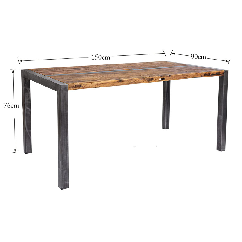 میز ناهارخوری چوب و آهن مدل ترموود کد C29