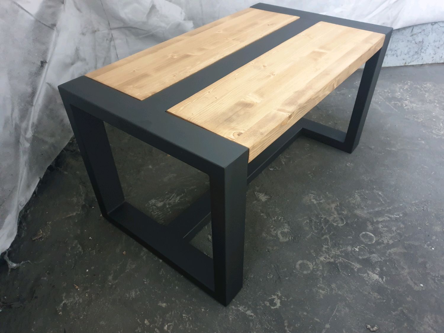 میز جلو مبلی ، میز پذیرایی چوب و آهن مدل INDUSTRIAL (چوبی آهنی،آهن و چوب،چوب و آهن،آهنی چوبی،روستیک)
