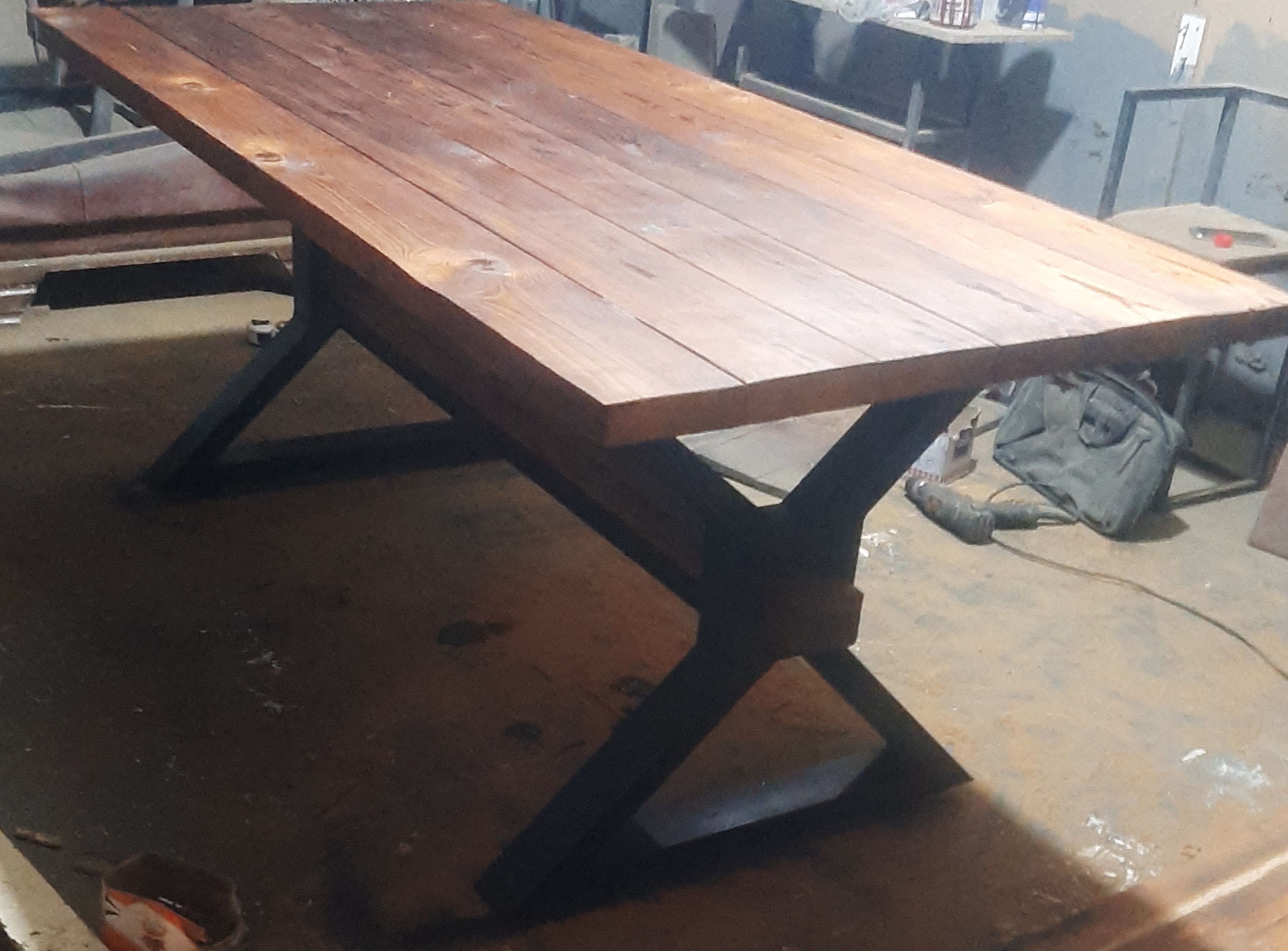میز ناهازخوری مدل INDUSTRIAL (آهن و چوب چوب آهن چوبی آهنی)